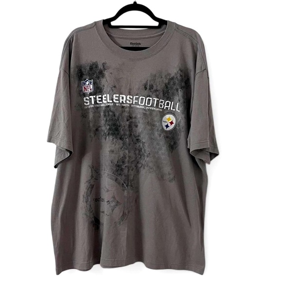 Reebok Men's Gray Steelers Football T-Shirt - Picture 1 of 4